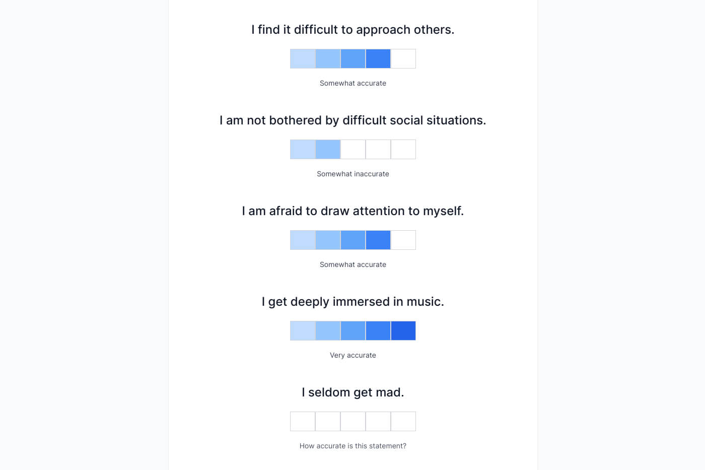 Examples of questions asked by TraitLab