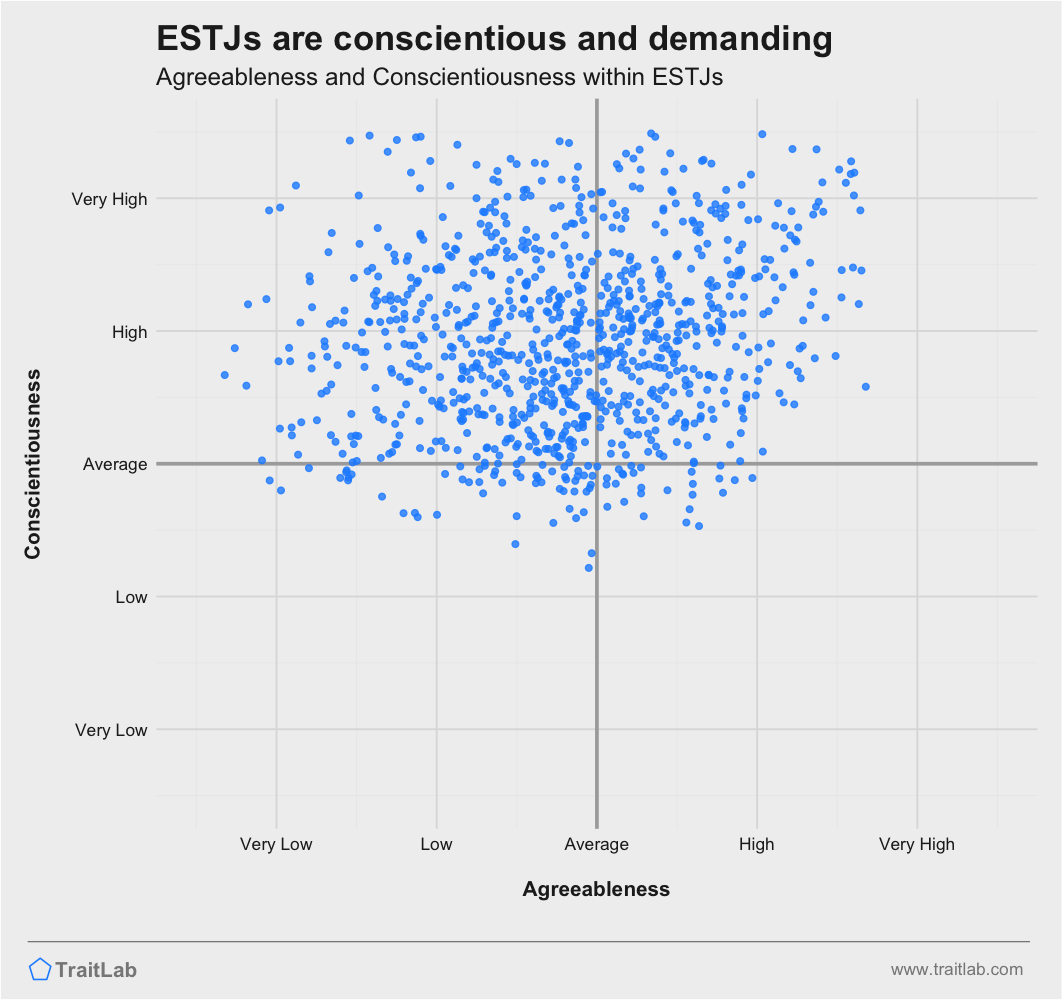 ESTJs are highly conscientious and can be more demanding